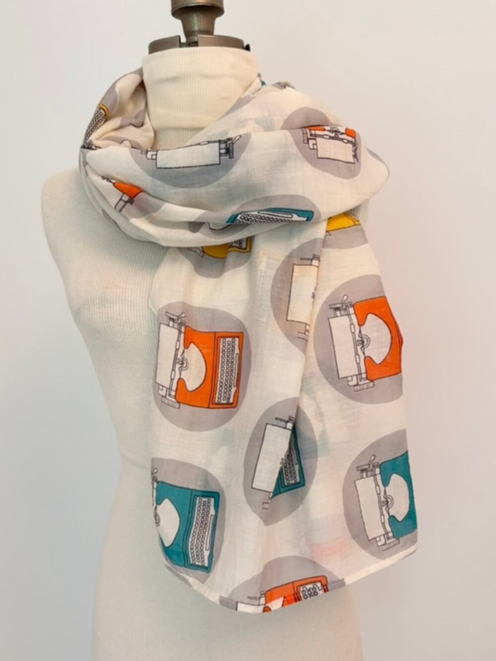 Typewriter Print Large Rectangle Lightweight Scarf